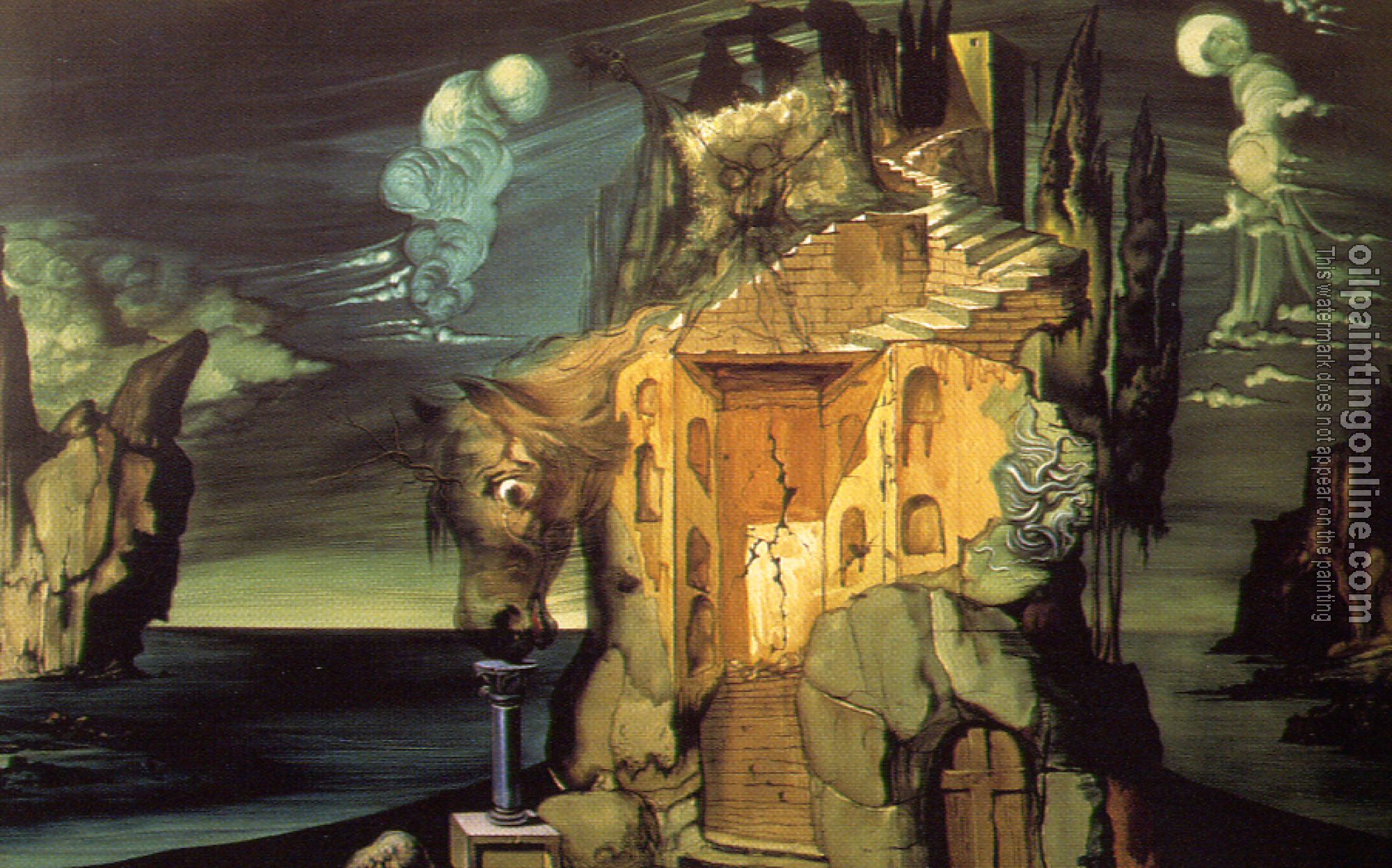 Dali, Salvador - Study for the backdrop of the ballet(Tristan insane)(Act II)